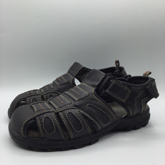 WRANGLER Pennington Brown Faux Leather Fisherman Sandals Size 7 - Picture 1 of 11
